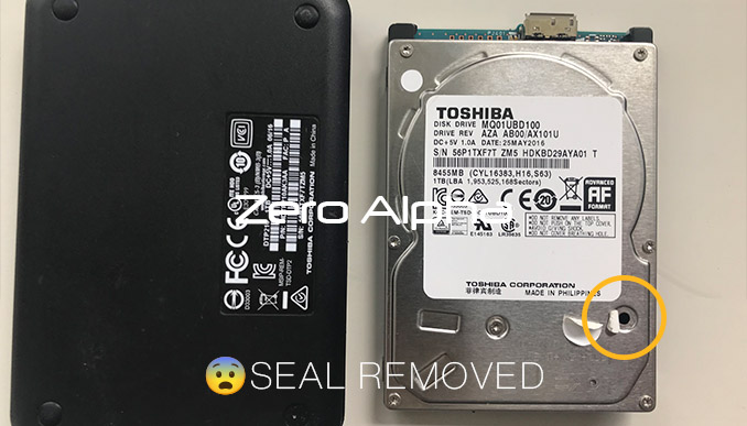toshiba usb mq01ubd100 seal removed