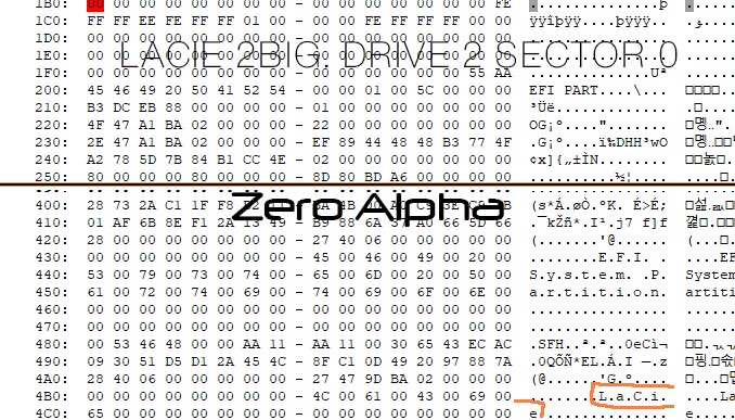 lacie 2big raid parameters showing sector 0 starting drive in hex