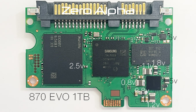 Samsung 870 Evo 1TB PCB Voltage Schematic