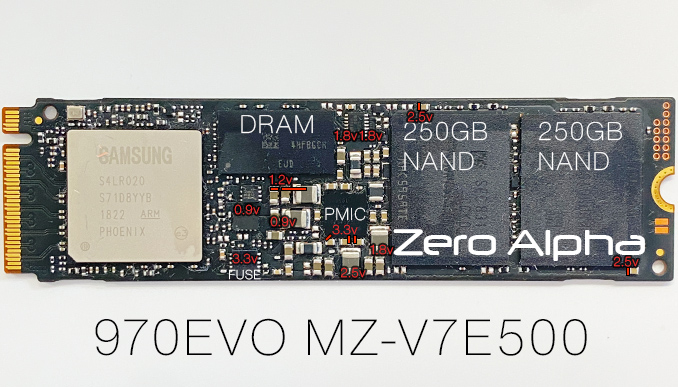 samsung 970 evo mz v7e500 ssd schmatics voltages data recovery test