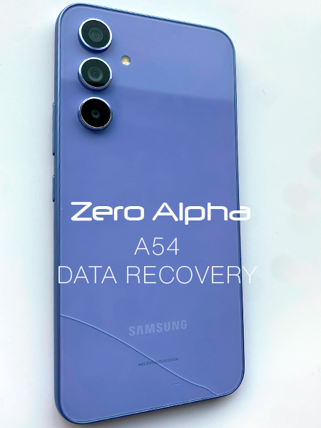 Samsung Galaxy A54 back with cracked glass data recovery