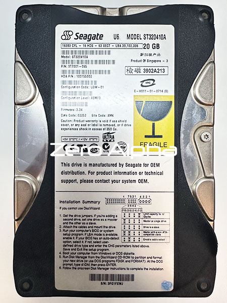 seagate ST320410A-9T7001 data recovery