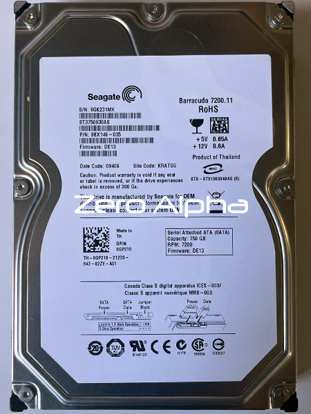 Seagate ST3750630AS data recovery