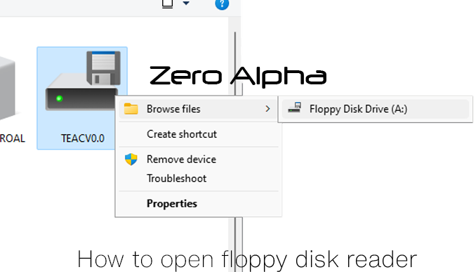 How to access Floppy disk files using TEVAC reader